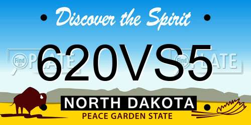 620VS5 North Dakota License Plate