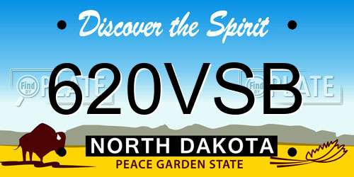 620VSB North Dakota License Plate