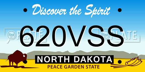 620VSS North Dakota License Plate