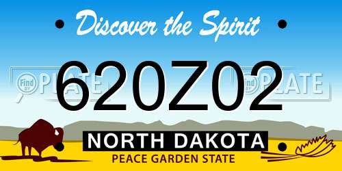 620Z02 North Dakota License Plate