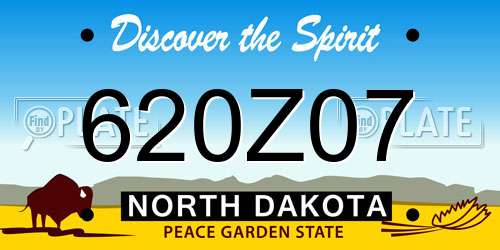 620Z07 North Dakota License Plate
