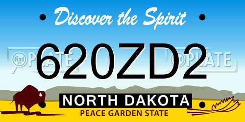 620ZD2 North Dakota License Plate