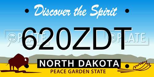 620ZDT North Dakota License Plate