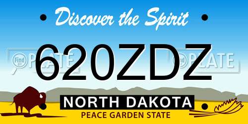 620ZDZ North Dakota License Plate