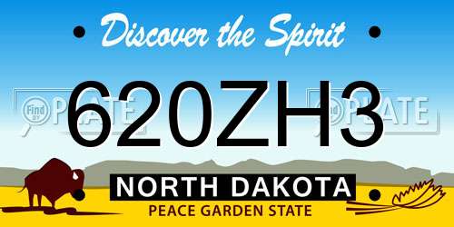 620ZH3 North Dakota License Plate