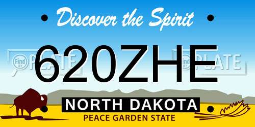 620ZHE North Dakota License Plate