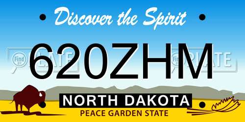 620ZHM North Dakota License Plate