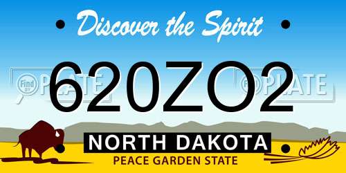 620ZO2 North Dakota License Plate