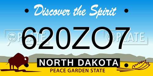 620ZO7 North Dakota License Plate