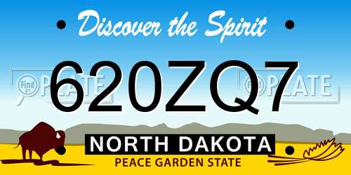 620ZQ7 North Dakota License Plate