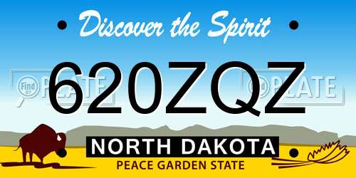 620ZQZ North Dakota License Plate