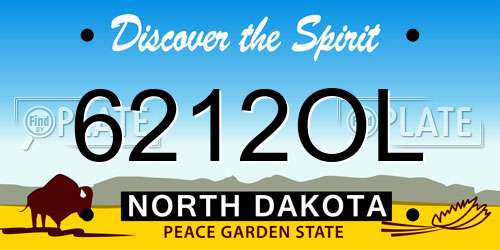 6212OL North Dakota License Plate