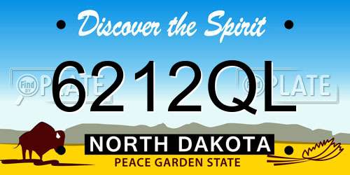 6212QL North Dakota License Plate