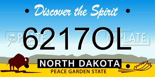 6217OL North Dakota License Plate
