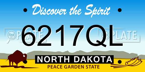 6217QL North Dakota License Plate