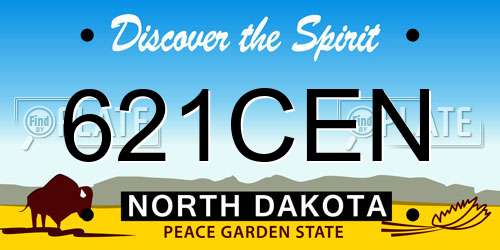 621CEN North Dakota License Plate
