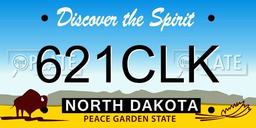 621CLK North Dakota License Plate