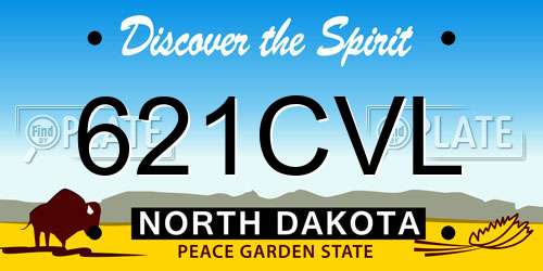 621CVL North Dakota License Plate