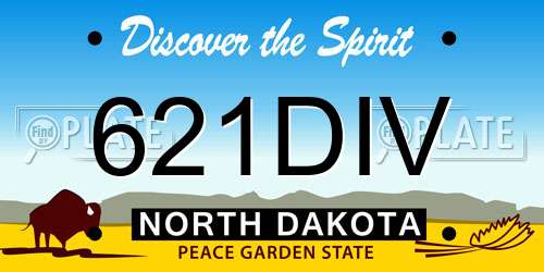 621DIV North Dakota License Plate