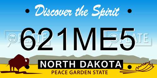 621ME5 North Dakota License Plate