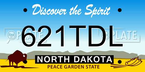 621TDL North Dakota License Plate