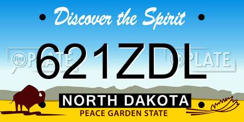 621ZDL North Dakota License Plate