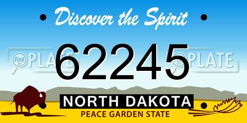 62245 North Dakota License Plate