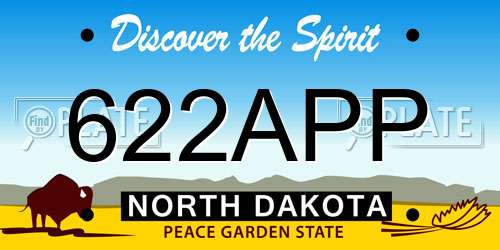 622APP North Dakota License Plate