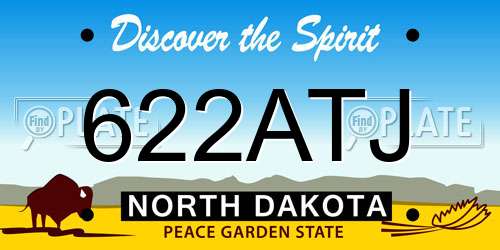 622ATJ North Dakota License Plate