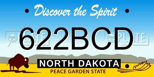 622BCD North Dakota License Plate