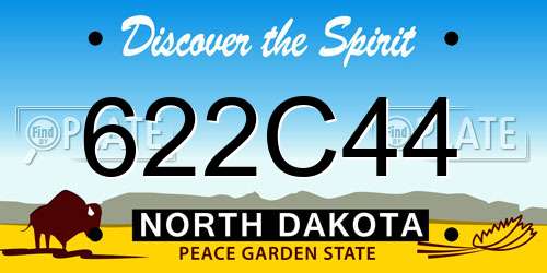 622C44 North Dakota License Plate