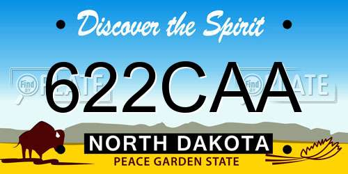 622CAA North Dakota License Plate