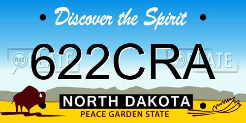 622CRA North Dakota License Plate