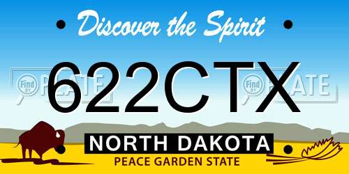 622CTX North Dakota License Plate