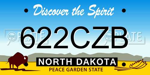 622CZB North Dakota License Plate
