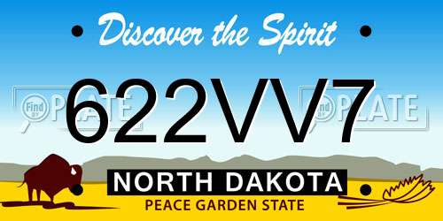 622VV7 North Dakota License Plate