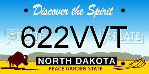 622VVT North Dakota License Plate