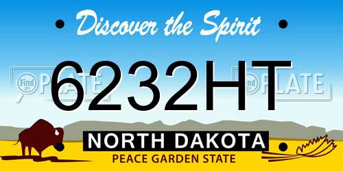 6232HT North Dakota License Plate