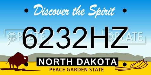 6232HZ North Dakota License Plate