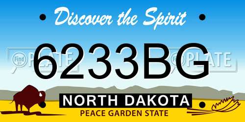 6233BG North Dakota License Plate