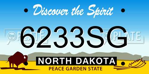 6233SG North Dakota License Plate
