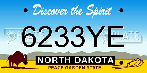 6233YE North Dakota License Plate