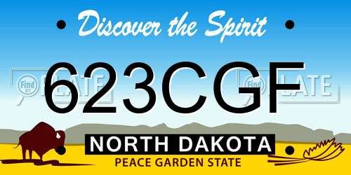 623CGF North Dakota License Plate