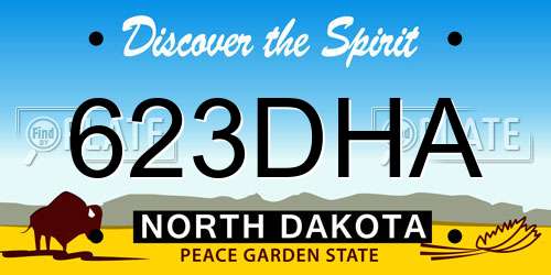 623DHA North Dakota License Plate