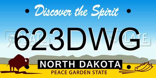 623DWG North Dakota License Plate