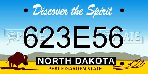 623E56 North Dakota License Plate