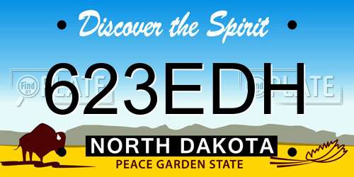 623EDH North Dakota License Plate