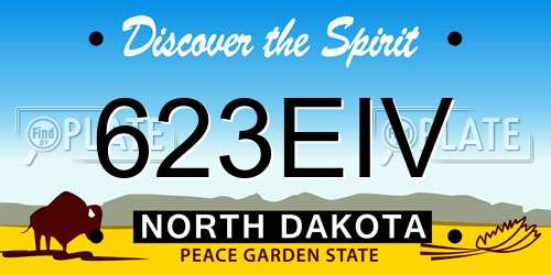 623EIV North Dakota License Plate