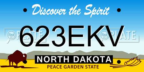 623EKV North Dakota License Plate