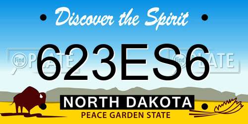 623ES6 North Dakota License Plate